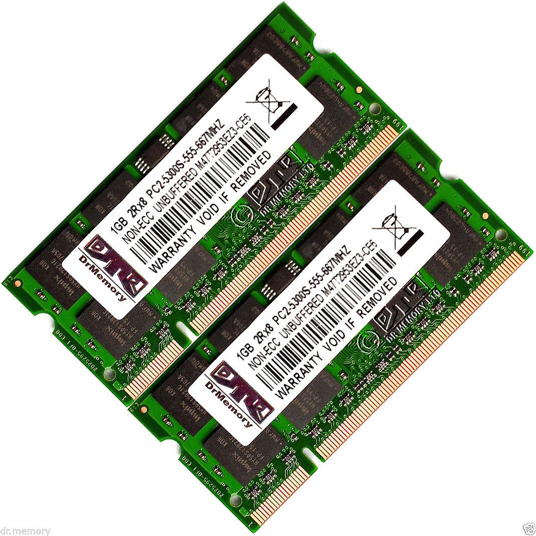 2GB DDR2 soDIMM (2x1GB) PC2-5300 667MHz